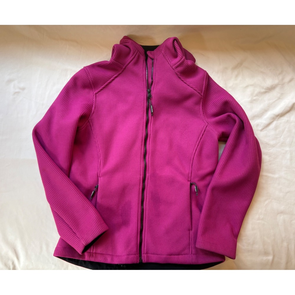 Stormtech Performance Womens Magenta Pink Ribbed Fleece Lined Hooded Jacket M